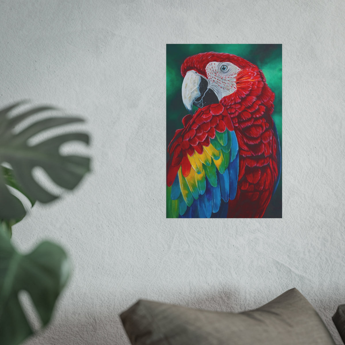 Scarlet Macaw Parrot Painting