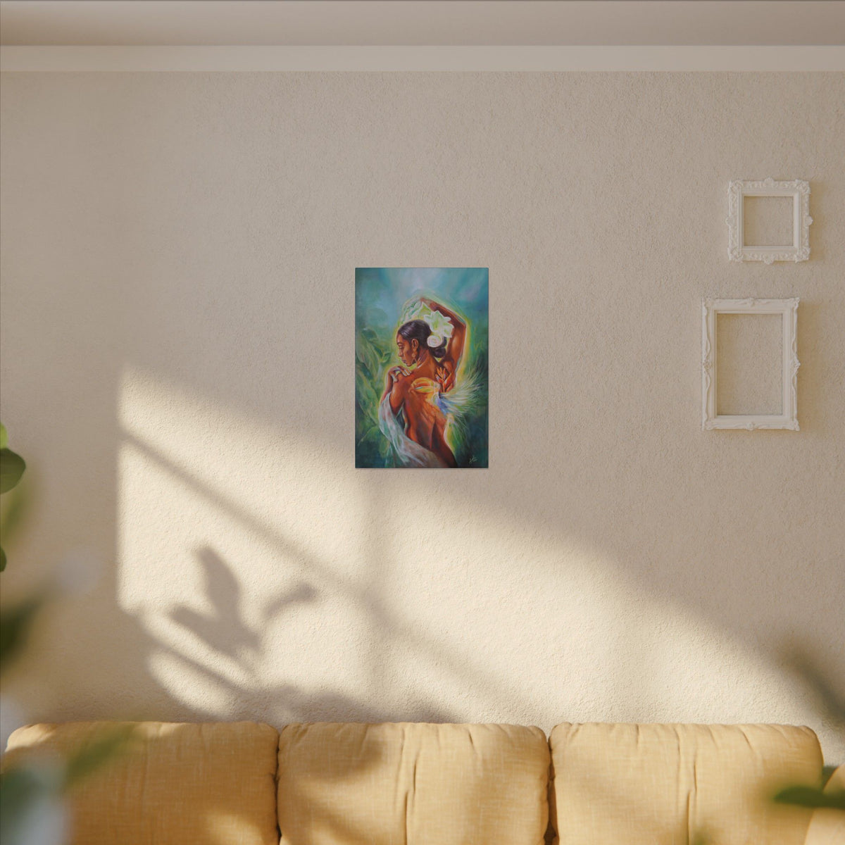 Tropical Hummingbird Goddess Matte Canvas Wall Art