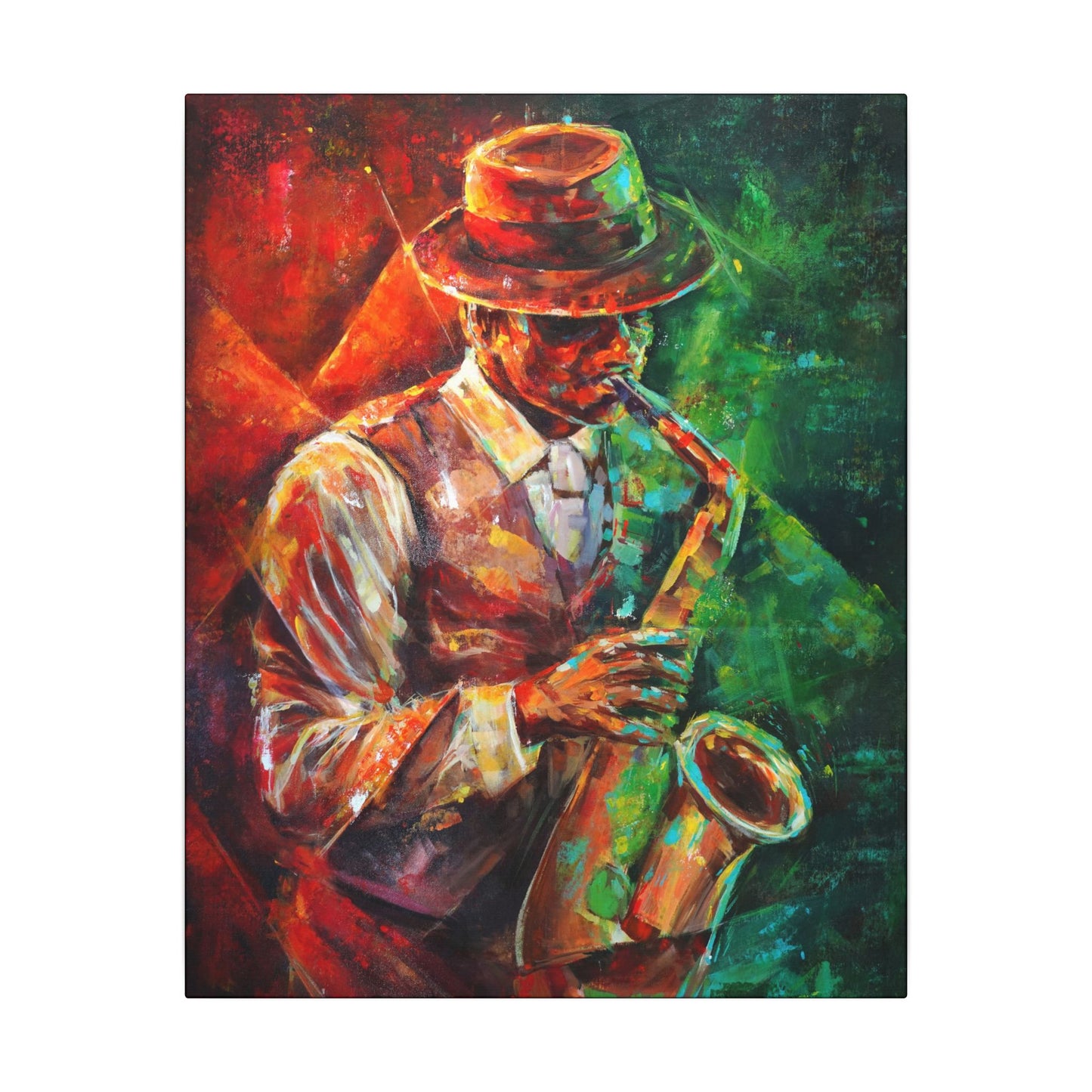 Saxophone Jazz Musician Matte Canvas