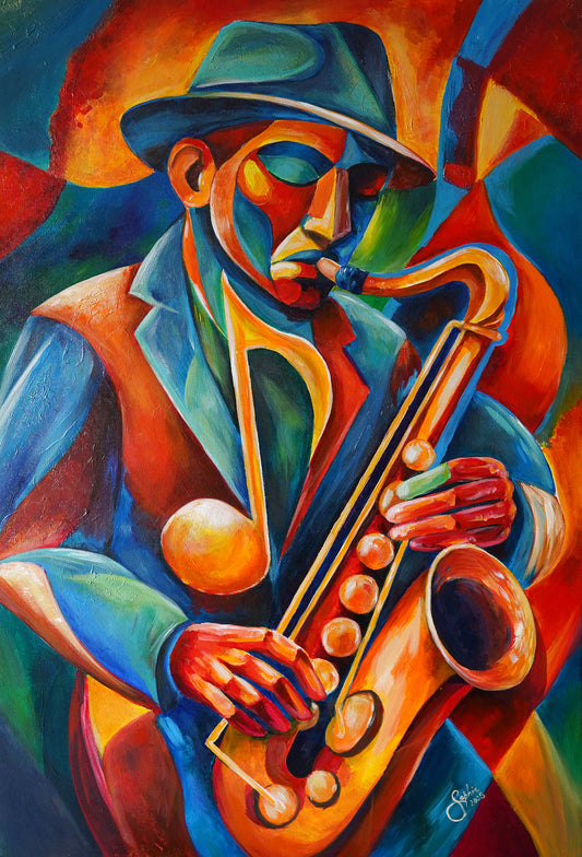 Colorful Jazz Saxophonist